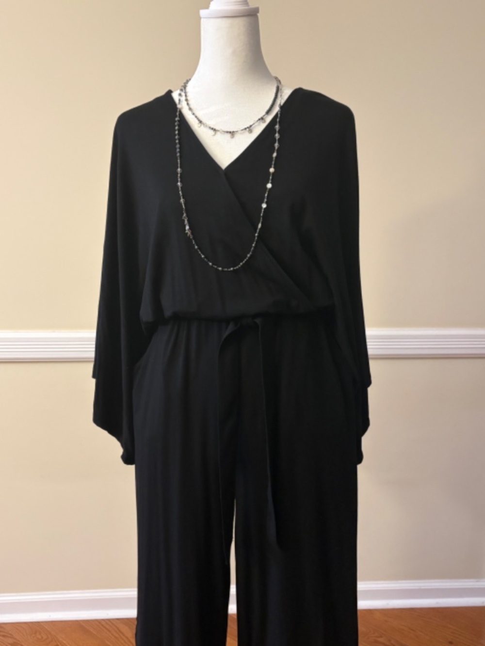 Garnet Hill Kimono-Sleeve Knit Jumpsuit - Picture 5 of 8